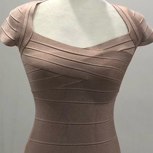 Herve Leger Tan Color Medium Dress